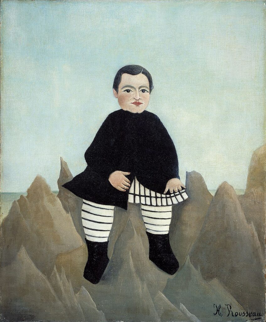 岩の上の子供
